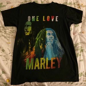 vintage black bob marley graphic tee